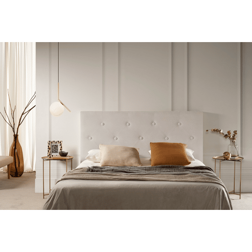 Cabeceira Estofada VICTORIA Aqualine 130x115x12 cm - BEGE - Moonia