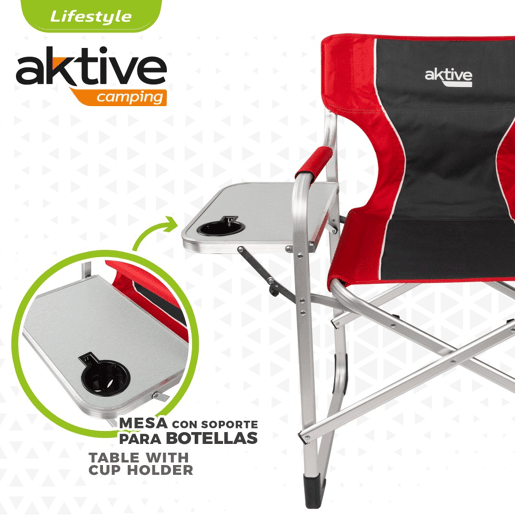 Cadeira de camping diretor com mesa e bolsa térmica Aktive