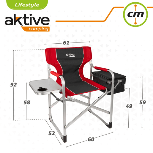 Cadeira de camping diretor com mesa e bolsa térmica Aktive