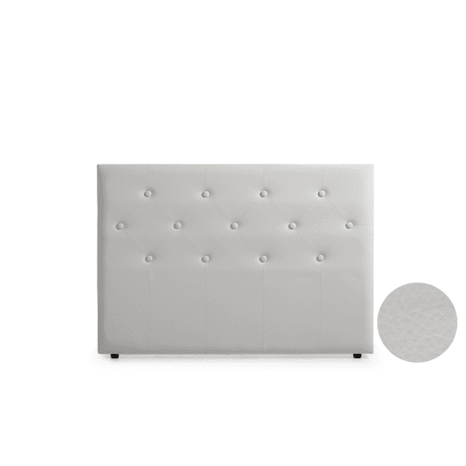 Cabeceira Estofada VICTORIA Pele Sintética 145x115x12 cm - CINZA CLARO - Moonia