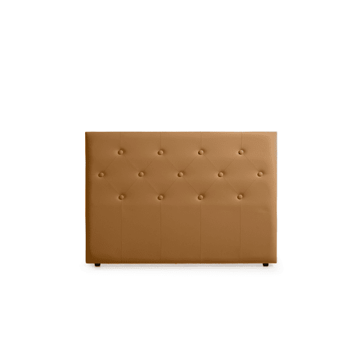 Cabeceira Estofada VICTORIA Pele Sintética 130x115x12 cm - Branco escuro - Moonia