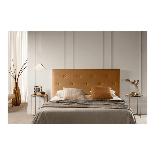 Cabeceira Estofada VICTORIA Pele Sintética 130x115x12 cm - Branco escuro - Moonia