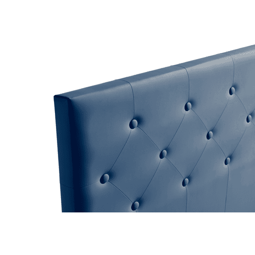 Cabeceira Estofada VICTORIA Pele Sintética 220x115x12 cm - AZUL ESCURO - Moonia
