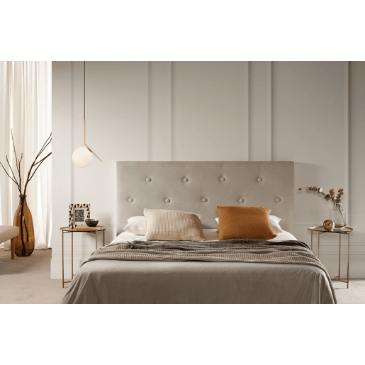Cabeceira Estofada VICTORIA Aqualine 220x115x12 cm - Bege Torrado - Moonia