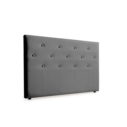 Cabeceira Estofada VICTORIA Pele Sintética 160x115x12 cm - CINZA ESCURO - Moonia