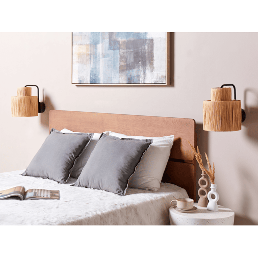 Conjunto de 2 candeeiros de parede SHINFA Vime Natural