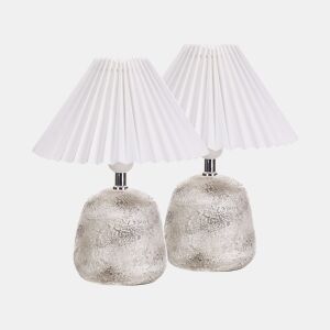 Conjunto de 2 candeeiros de mesa ZEYI Cerâmica Branco