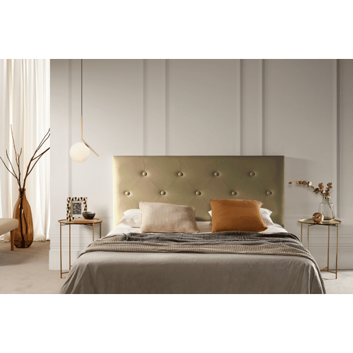 Cabeceira Estofada VICTORIA Pele Sintética 170x115x12 cm - Dourado - Moonia