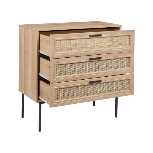 Cómoda 3 gavetas PASCO Castanho claro Cómoda 3 gavetas PASCO Castanho claro