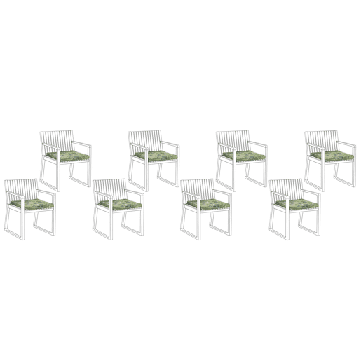 Conjunto de 8 almofadas de cadeira para jardim SASSARI 46 x 46 cm Verde claro