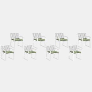 Conjunto de 8 almofadas de cadeira para jardim SASSARI 46 x 46 cm Verde claro