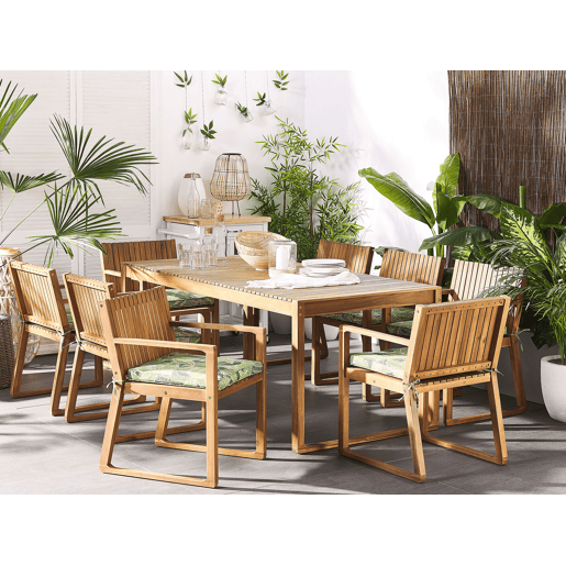 Conjunto de 8 almofadas de cadeira para jardim SASSARI 46 x 46 cm Verde claro
