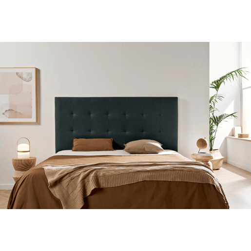 Cabeceira Estofada ATENEA Aqualine 160x120x8 cm - PRETO - Moonia