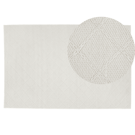 Tapete ELLEK Branco 140 x 200 cm Lã
