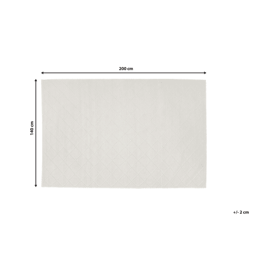 Tapete ELLEK Branco 140 x 200 cm Lã