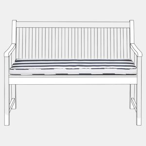 Almofada para banco de assento VIVARA 112 x 54 cm Azul marinho