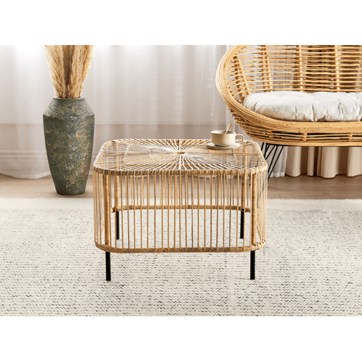 Mesa de centro de jardim CESENATICO Rattan Natural Mesa de centro de jardim CESENATICO Rattan Natural