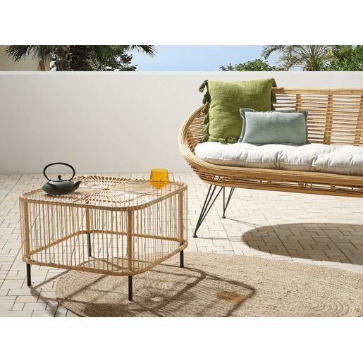 Mesa de centro de jardim CESENATICO Rattan Natural Mesa de centro de jardim CESENATICO Rattan Natural
