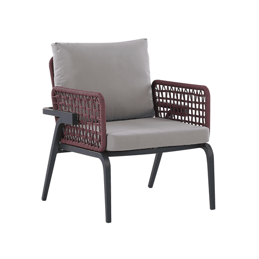 Conjunto de jardim com mesa 4 lugares SCIACCA Metal Cinzento