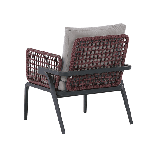 Conjunto de jardim com mesa 4 lugares SCIACCA Metal Cinzento