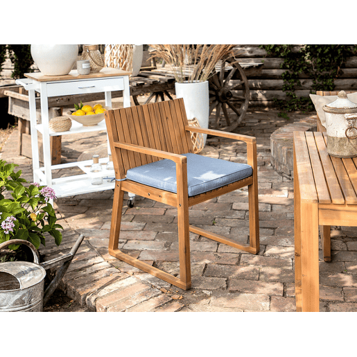 Conjunto de 8 almofadas de cadeira para jardim SASSARI 46 x 46 cm Azul