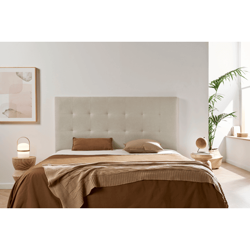 Cabeceira Estofada ATENEA Aqualine 90x120x8 cm - Bege Torrado - Moonia
