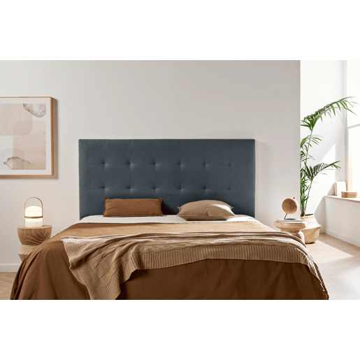 Cabeceira Estofada ATENEA Aqualine 220x120x8 cm - CINZA ESCURO - Moonia