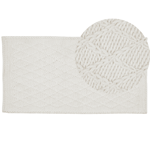 Tapete ERZIN Branco creme 80 x 150 cm Lã