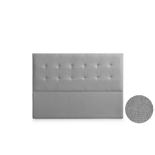 Cabeceira Estofada ATENEA Aqualine 145x120x8 cm - Cinzento Claro - Moonia