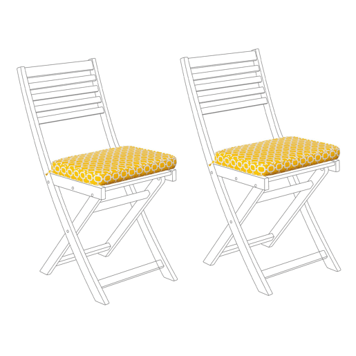 Conjunto de 2 almofadas de cadeira para jardim FIJI 29 x 38 cm Amarelo