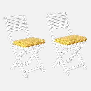 Conjunto de 2 almofadas de cadeira para jardim FIJI 29 x 38 cm Amarelo