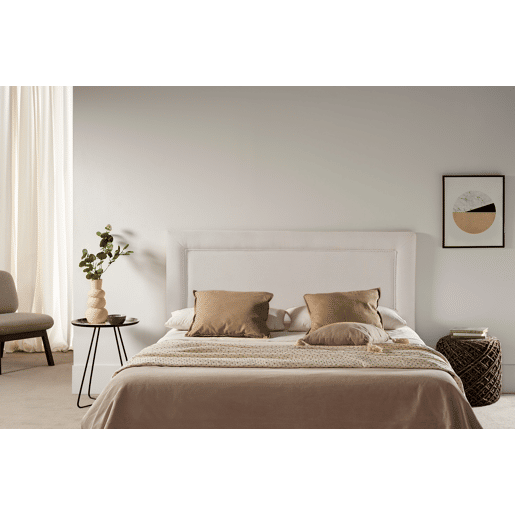 Cabeceira Estofada REGINA Aqualine 130x115x5 cm - BEGE - Moonia