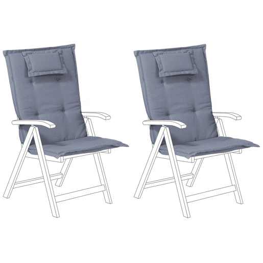 Conjunto de 2 almofadas de encostoassento JAVAAMANTEA 50 x 70 cm Azul Conjunto de 2 almofadas de encostoassento JAVAAMANTEA 50 x 70 cm Azul