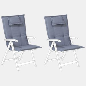 Conjunto de 2 almofadas de encostoassento JAVAAMANTEA 50 x 70 cm Azul
