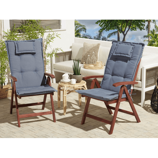 Conjunto de 2 almofadas de encostoassento JAVAAMANTEA 50 x 70 cm Azul Conjunto de 2 almofadas de encostoassento JAVAAMANTEA 50 x 70 cm Azul