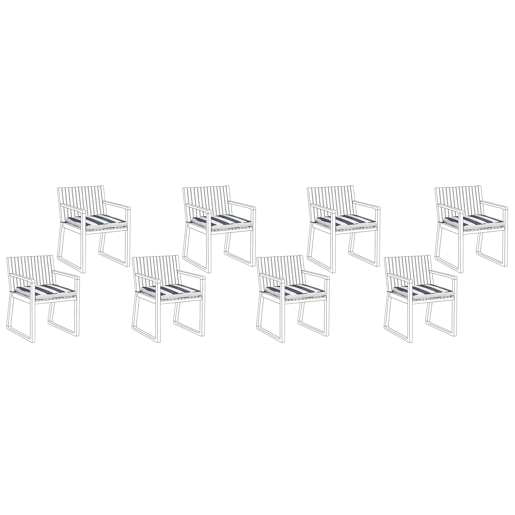 Conjunto de 8 almofadas de cadeira para jardim SASSARI 46 x 46 cm Azul marinho