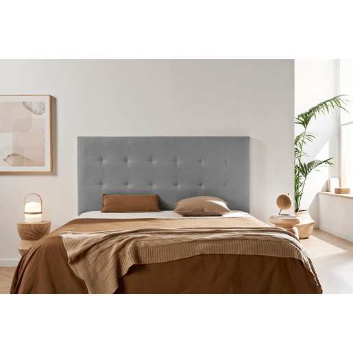 Cabeceira Estofada ATENEA Aqualine 170x120x8 cm - Cinzento Claro - Moonia