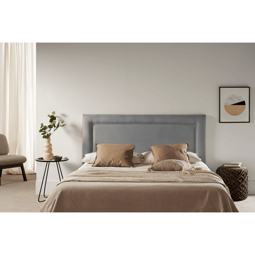 Cabeceira Estofada REGINA Aqualine 100x115x5 cm - Cinzento Claro - Moonia