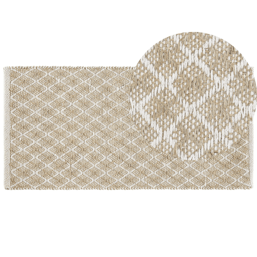 Tapete AKBEZ Creme claro 50 x 80 cm Juta