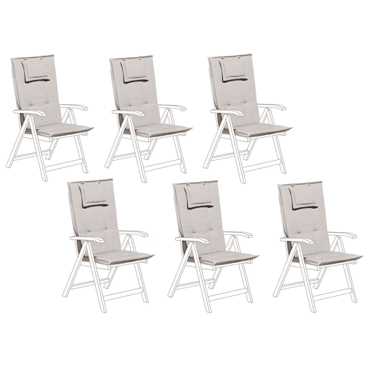 Conjunto de 6 almofadas de encostoassento TOSCANA 50 x 70 cm Taupe