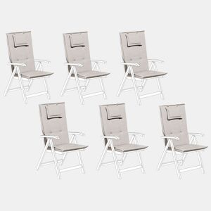 Conjunto de 6 almofadas de encostoassento TOSCANA 50 x 70 cm Taupe
