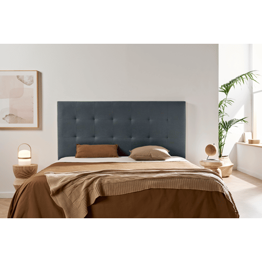 Cabeceira Estofada ATENEA Aqualine 145x120x8 cm - CINZA ESCURO - Moonia