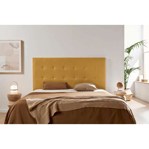 Cabeceira Estofada ATENEA Aqualine 210x120x8 cm - MOSTARDA - Moonia