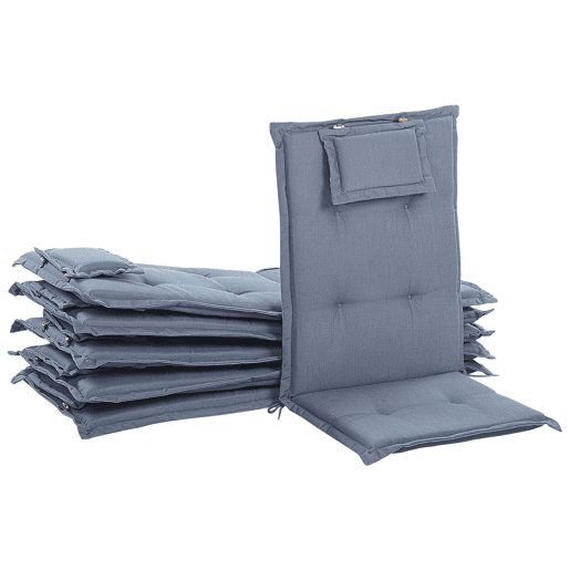 Conjunto de 6 almofadas de encostoassento TOSCANA 50 x 70 cm Azul