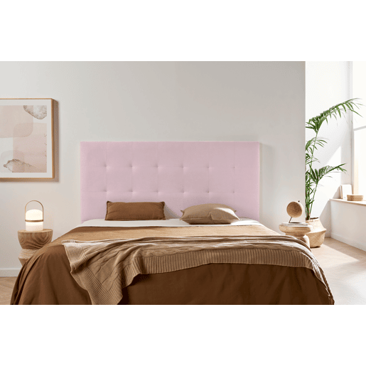 Cabeceira Estofada ATENEA Aqualine 160x120x8 cm - Rosa Claro - Moonia