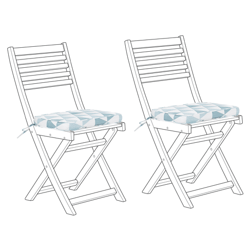 Conjunto de 2 almofadas de cadeira para jardim FIJI 29 x 38 cm Azul