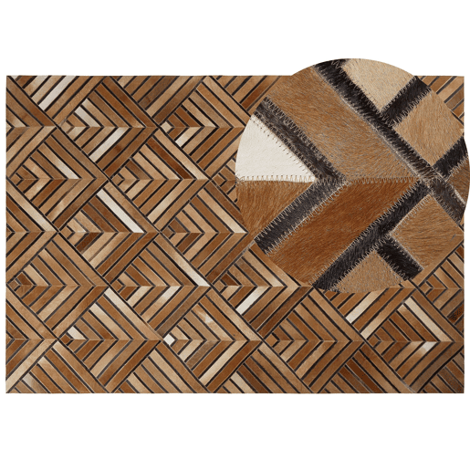 Tapete TEKIR Castanho 160 x 230 cm Pele Tapete TEKIR Castanho 160 x 230 cm Pele