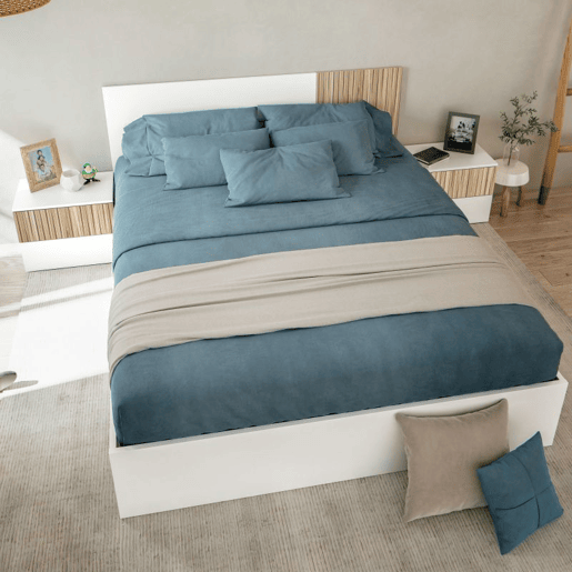 Cama Ethna Blanco Artik (Blanco Mate) 196 x 39 x 166 cm Cama Ethna Blanco Artik (Blanco Mate) 196 x 39 x 166 cm