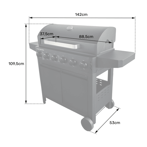 Barbecue a gás IZALCO - 6 queimadores 15kW
