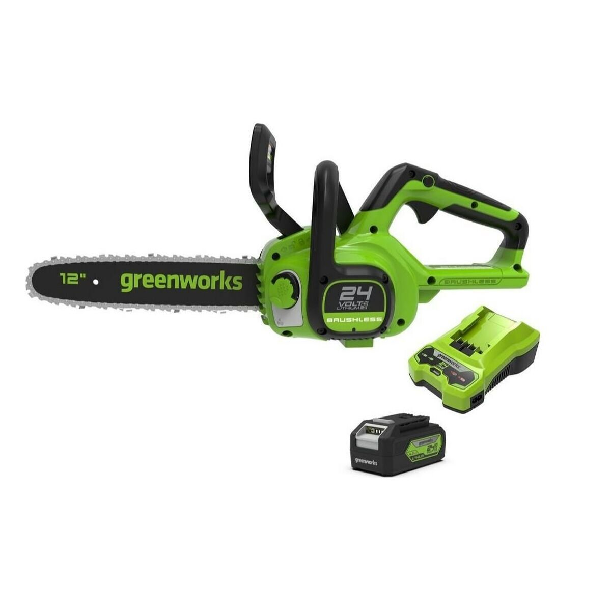 Motosierra de batería greenworks gd24cs30k4 (30 cm)